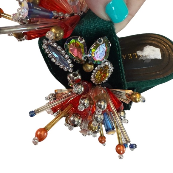 Azalea Wang Greenberry Beaded Rhinestone Dress Sandals NEW Size 6M NWOB - Picture 10 of 13